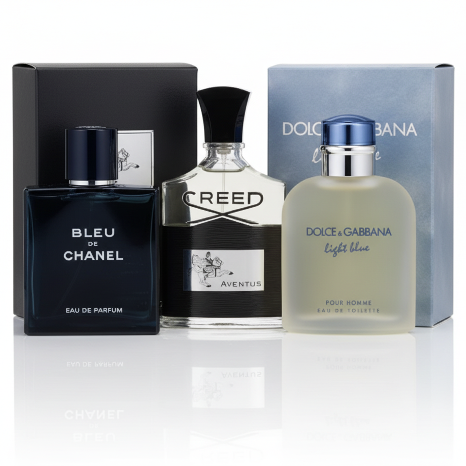 TRIO BLEU + AVENTUS + LIGTH BLUE MEN