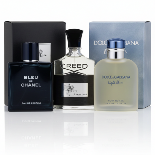 TRIO BLEU + AVENTUS + LIGTH BLUE MEN